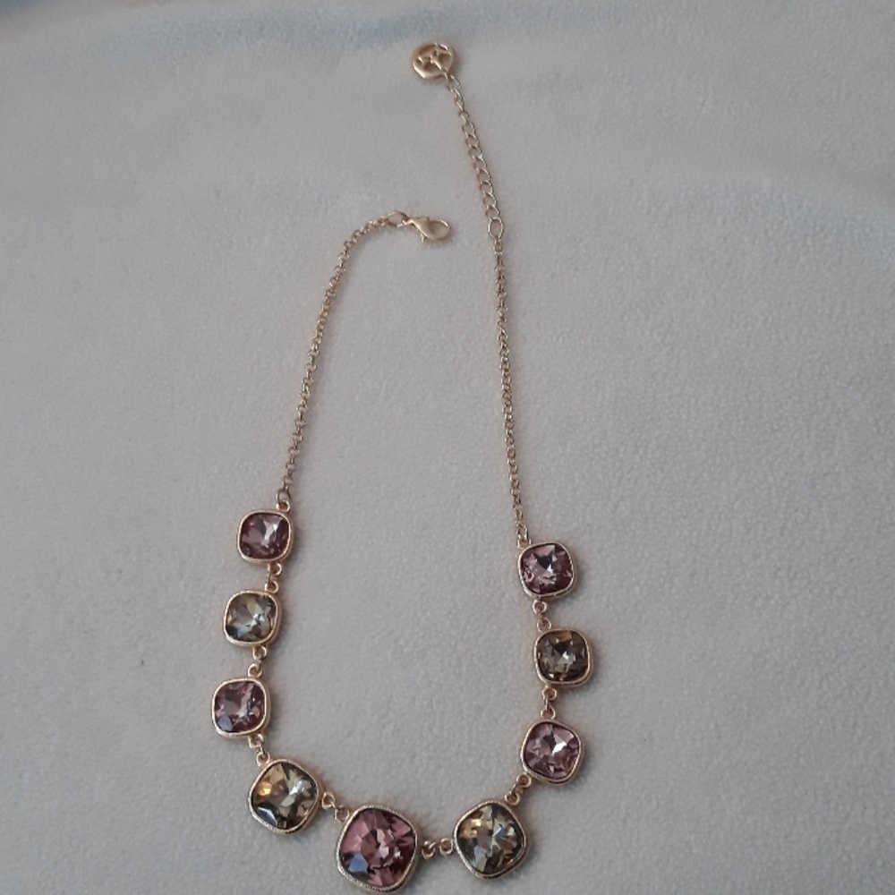 Necklace gold accent crystal colors